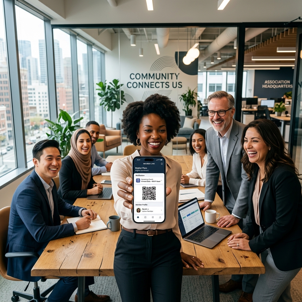 Directiva de asociación y comunidad utilizando app móvil digital